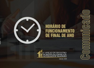 Horário de funcionamento de final de ano