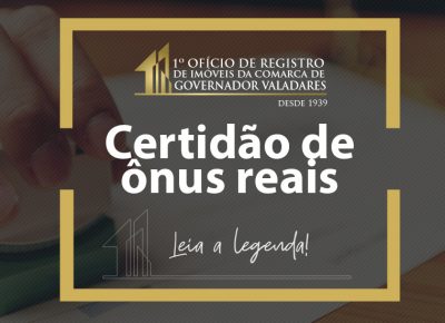 Certidão de ônus reais