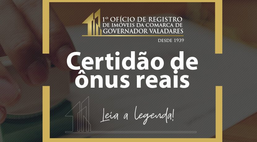 Certidão de ônus reais