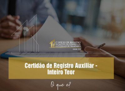 Certidão de Registro Auxiliar Inteiro Teor